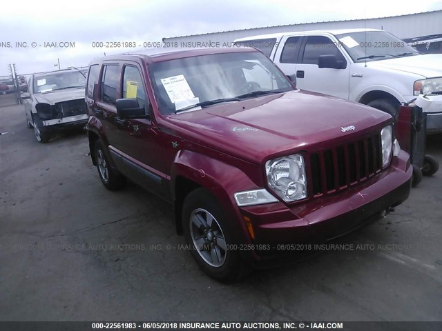 1J8GN28KX8W159854 - 2008 JEEP LIBERTY SPORT RED photo 1