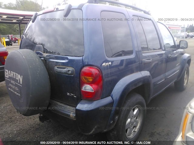 1J4GL58K22W143955 - 2002 JEEP LIBERTY LIMITED BLUE photo 4