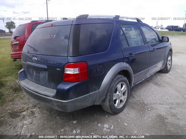 1FMZK02167GA10598 - 2007 FORD FREESTYLE SEL BLUE photo 4