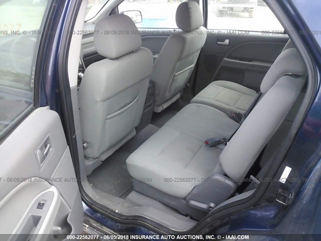 1FMZK02167GA10598 - 2007 FORD FREESTYLE SEL BLUE photo 8