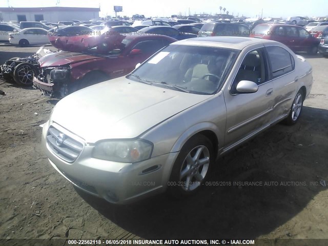 JN1DA31D72T422689 - 2002 NISSAN MAXIMA GLE/GXE/SE TAN photo 2