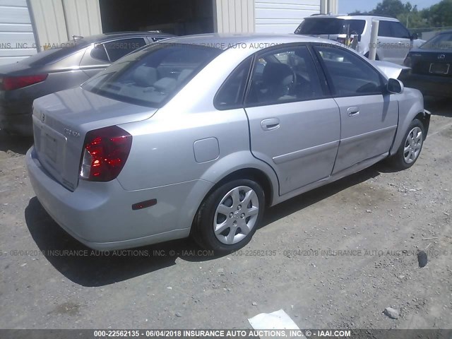 KL5JD56Z15K075478 - 2005 SUZUKI FORENZA S SILVER photo 4