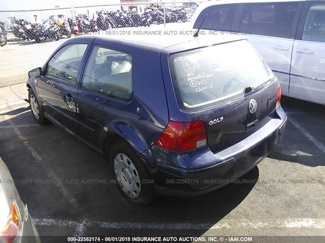 9BWBL61J644000390 - 2004 VOLKSWAGEN GOLF GL BLUE photo 3