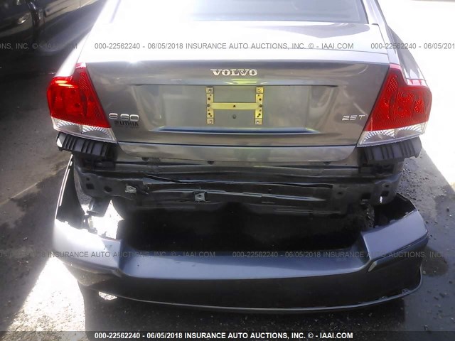 YV1RS592762547549 - 2006 VOLVO S60 2.5T GRAY photo 6