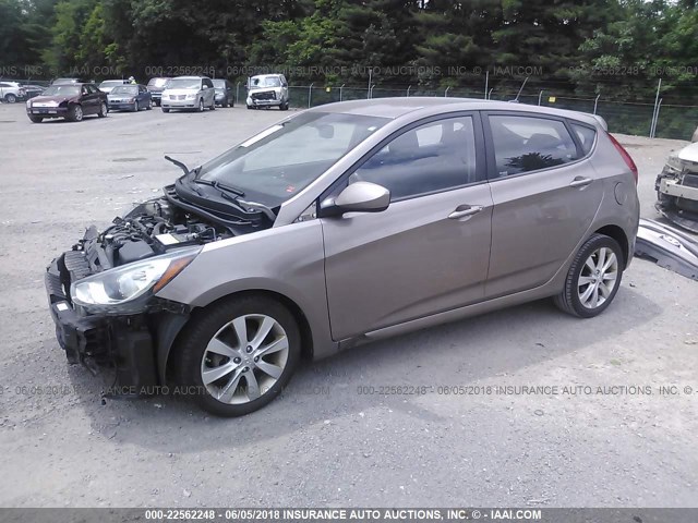 KMHCU5AEXCU045304 - 2012 HYUNDAI ACCENT GLS/GS/SE BROWN photo 2