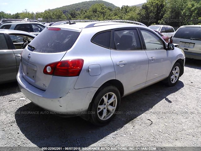 JN8AS58T09W057307 - 2009 NISSAN ROGUE S/SL SILVER photo 4