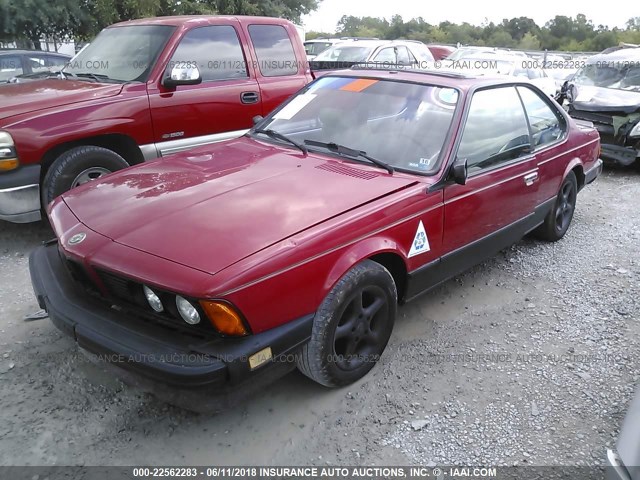 WBAEC8404G0612733 - 1986 BMW 635 CSI AUTOMATIC RED photo 2