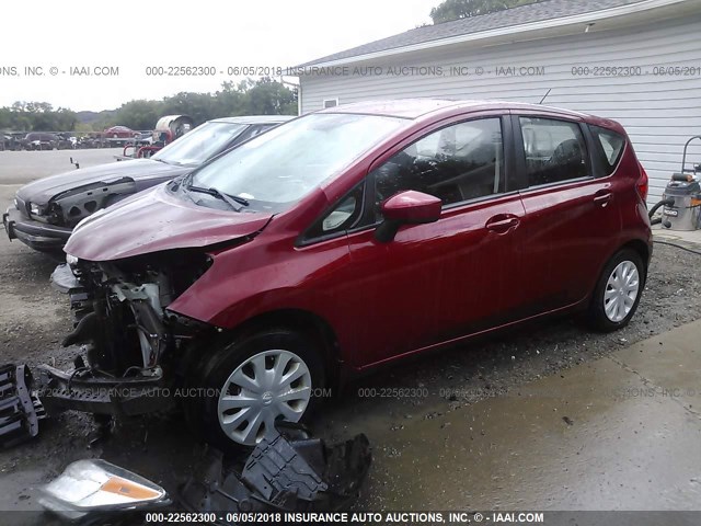 3N1CE2CP2FL400742 - 2015 NISSAN VERSA NOTE S/S PLUS/SV/SL/SR RED photo 2
