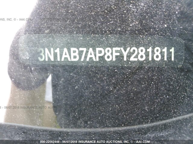 3N1AB7AP8FY281811 - 2015 NISSAN SENTRA S/SV/SR/SL WHITE photo 9