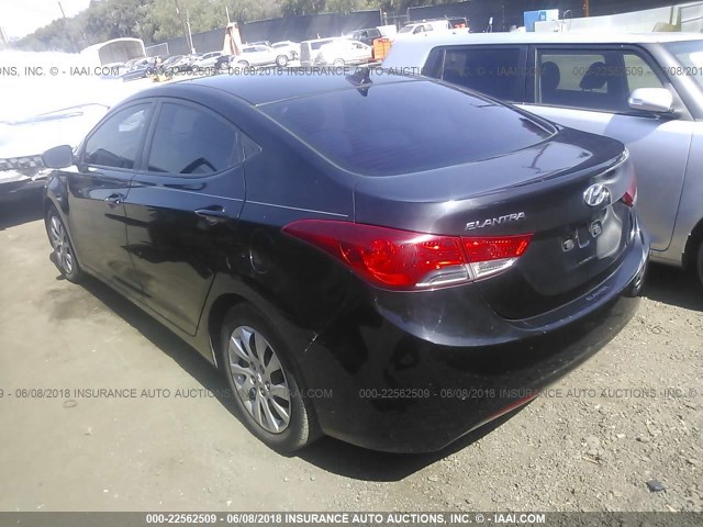 5NPDH4AE4CH063704 - 2012 HYUNDAI ELANTRA GLS/LIMITED BLACK photo 3