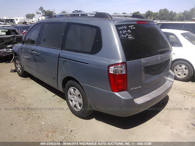 KNDMB233576116847 - 2007 KIA SEDONA EX/LX BLUE photo 3