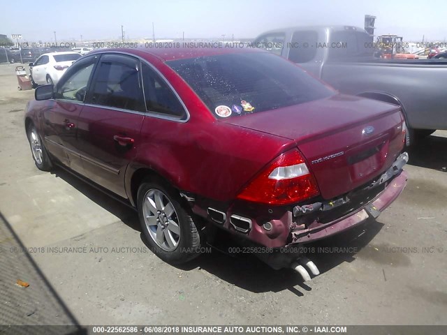 1FAFP24166G150222 - 2006 FORD FIVE HUNDRED SEL RED photo 3