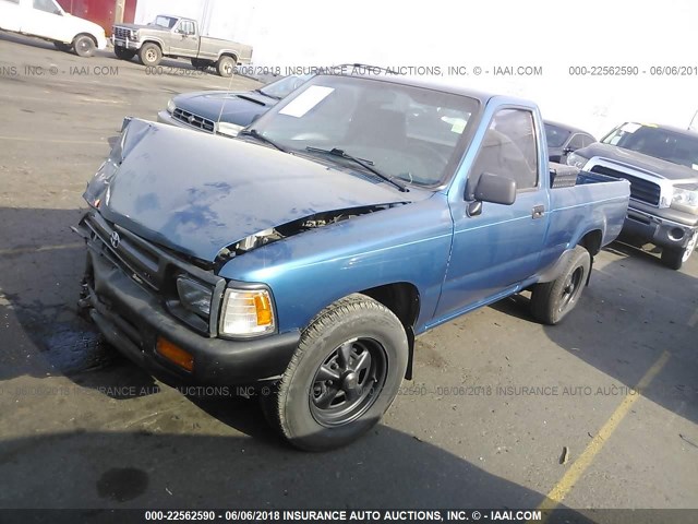 4TARN81A3PZ143931 - 1993 TOYOTA PICKUP 1/2 TON SHORT WHEELBASE STB BLUE photo 2