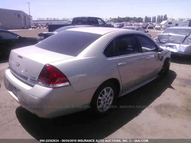 2G1WD5EM4B1296793 - 2011 CHEVROLET IMPALA POLICE TAN photo 4