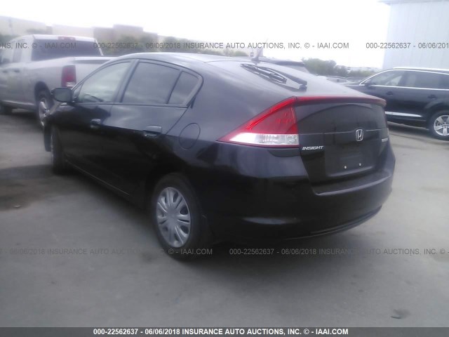 JHMZE2H52AS006889 - 2010 HONDA INSIGHT LX BLACK photo 3