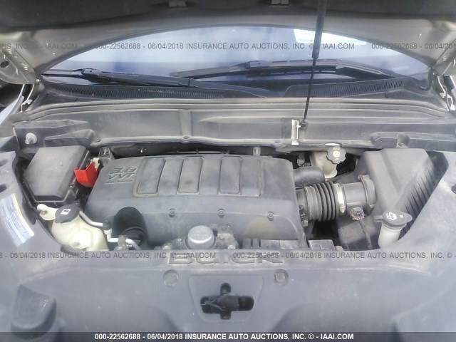 5GALVCED0AJ173638 - 2010 BUICK ENCLAVE CXL SILVER photo 10