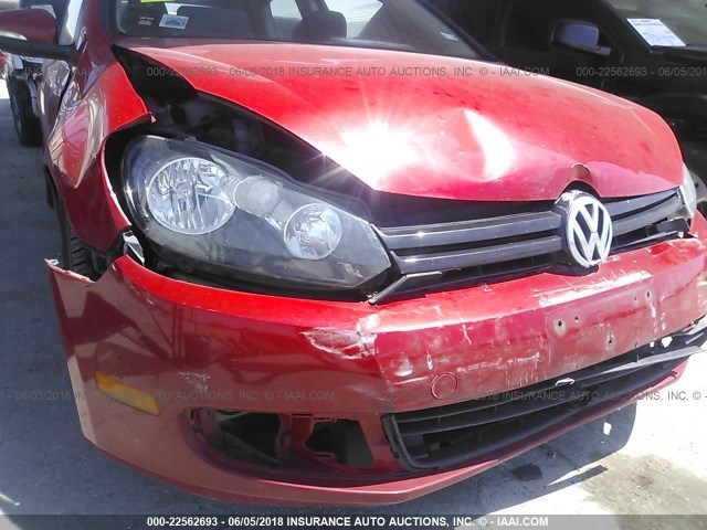 WVWBB7AJ9CW222024 - 2012 VOLKSWAGEN GOLF RED photo 6
