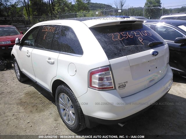 2FMDK49C78BA19005 - 2008 FORD EDGE LIMITED WHITE photo 3