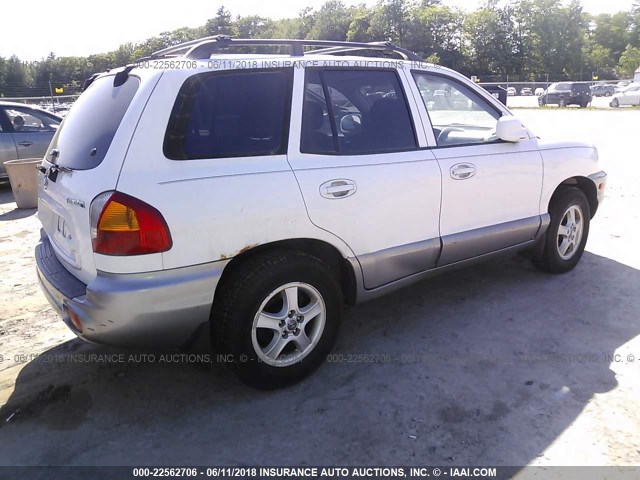 KM8SB12B22U273794 - 2002 HYUNDAI SANTA FE GL WHITE photo 4