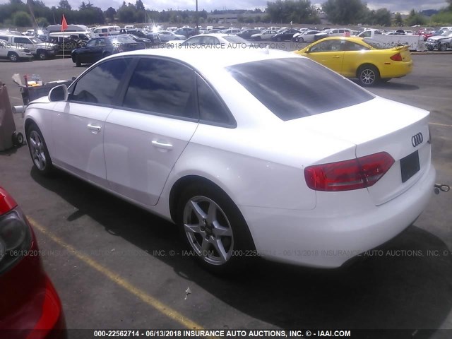 WAULF78K69A097297 - 2009 AUDI A4 2.0T QUATTRO WHITE photo 3