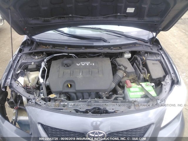 2T1BU4EE3AC340548 - 2010 TOYOTA COROLLA S/LE/XLE GRAY photo 10