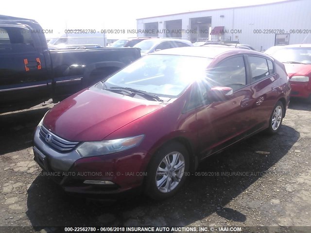 JHMZE2H72AS007798 - 2010 HONDA INSIGHT EX RED photo 2