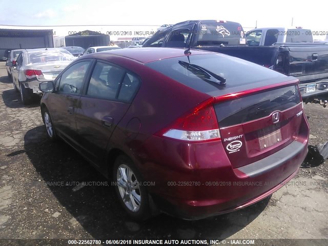 JHMZE2H72AS007798 - 2010 HONDA INSIGHT EX RED photo 3