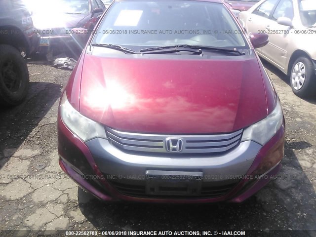 JHMZE2H72AS007798 - 2010 HONDA INSIGHT EX RED photo 6