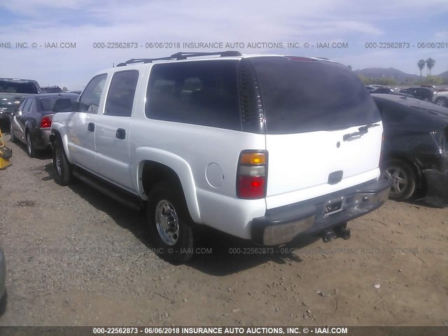 3GNGC26G05G145510 - 2005 CHEVROLET SUBURBAN C2500 WHITE photo 3