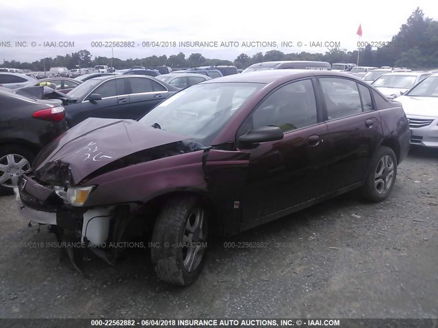 1G8AL52FX3Z133031 - 2003 SATURN ION LEVEL 3 BURGUNDY photo 2