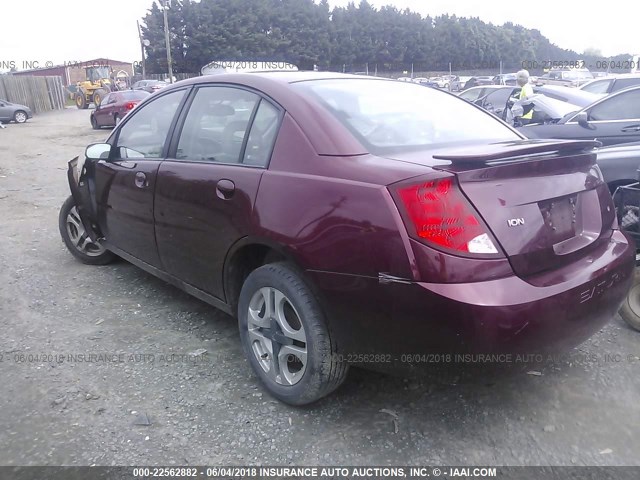 1G8AL52FX3Z133031 - 2003 SATURN ION LEVEL 3 BURGUNDY photo 3