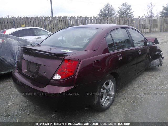 1G8AL52FX3Z133031 - 2003 SATURN ION LEVEL 3 BURGUNDY photo 4