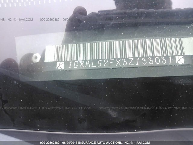 1G8AL52FX3Z133031 - 2003 SATURN ION LEVEL 3 BURGUNDY photo 9