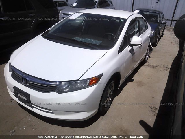 19XFB5F58CE003888 - 2012 HONDA CIVIC NATURAL GAS WHITE photo 2