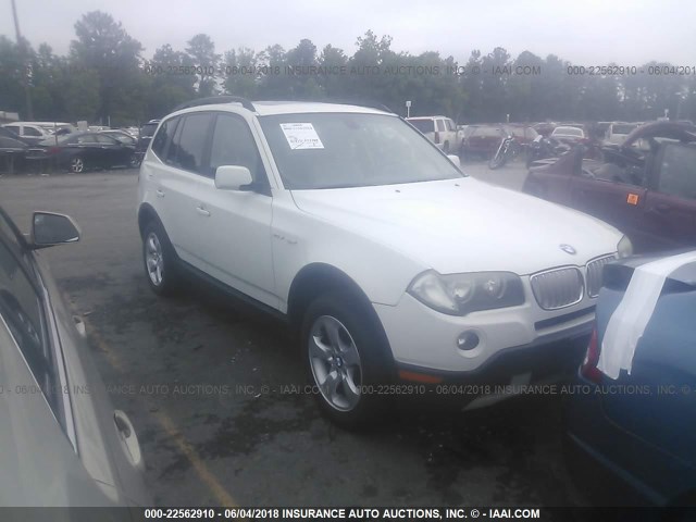 WBXPC93438WJ23053 - 2008 BMW X3 3.0SI WHITE photo 1