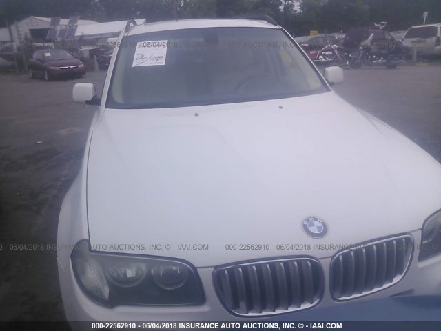 WBXPC93438WJ23053 - 2008 BMW X3 3.0SI WHITE photo 6