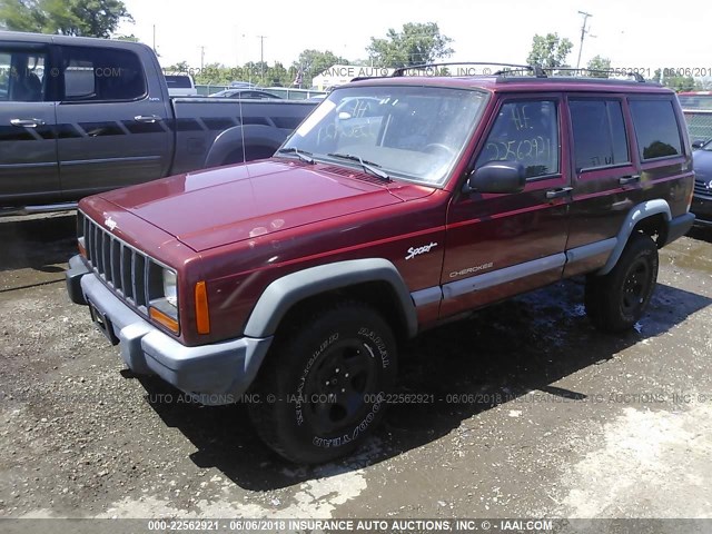 1J4FJ68S2WL201495 - 1998 JEEP CHEROKEE SPORT/CLASSIC RED photo 2