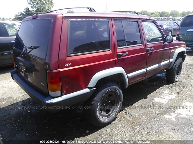 1J4FJ68S2WL201495 - 1998 JEEP CHEROKEE SPORT/CLASSIC Czerwony zdjęcie 4