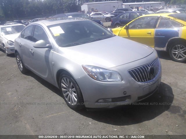 W04GX5GV9B1126728 - 2011 BUICK REGAL CXL SILVER photo 1