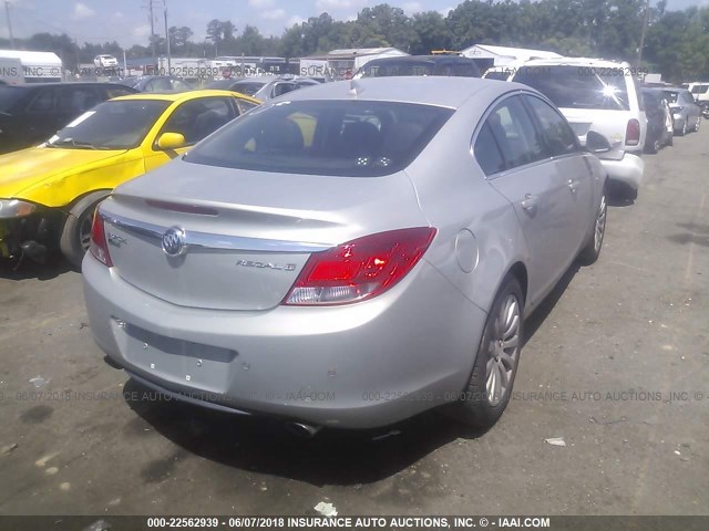 W04GX5GV9B1126728 - 2011 BUICK REGAL CXL SILVER photo 4