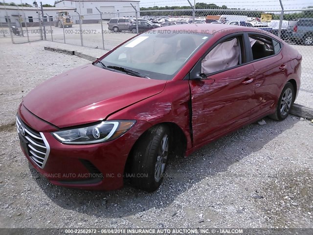 5NPD84LF7JH302780 - 2018 HYUNDAI ELANTRA SEL/VALUE/LIMITED RED photo 2