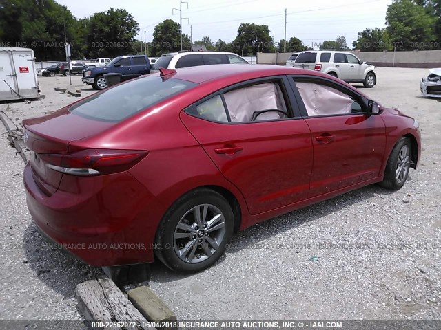 5NPD84LF7JH302780 - 2018 HYUNDAI ELANTRA SEL/VALUE/LIMITED RED photo 4