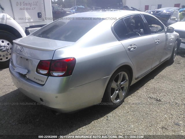 JTHBH96S765009772 - 2006 LEXUS GS GENERATION 200 300 SILVER photo 4