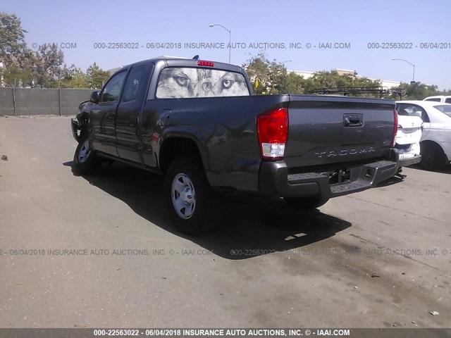 5TFRX5GN8HX093404 - 2017 TOYOTA TACOMA ACCESS CAB/SR/SR5 GRAY photo 3