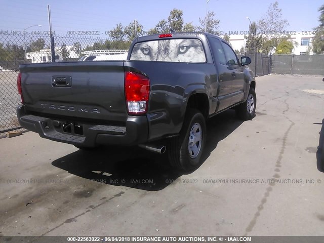 5TFRX5GN8HX093404 - 2017 TOYOTA TACOMA ACCESS CAB/SR/SR5 GRAY photo 4