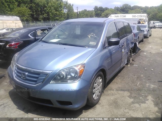 5FNRL3H29AB012768 - 2010 HONDA ODYSSEY LX BLUE photo 2