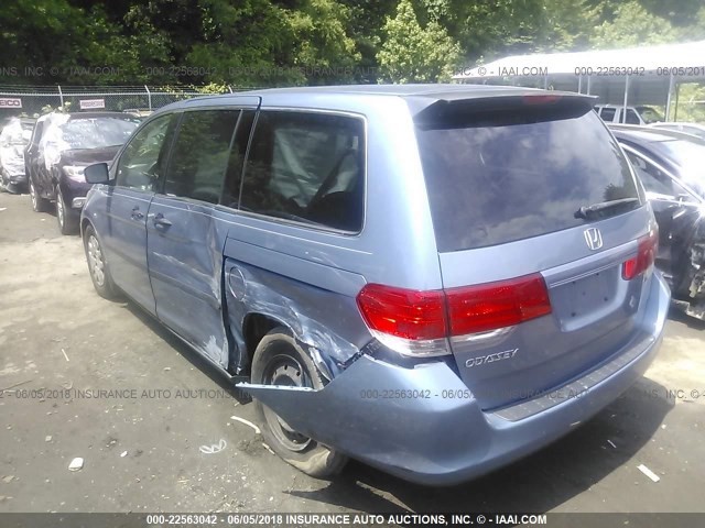 5FNRL3H29AB012768 - 2010 HONDA ODYSSEY LX BLUE photo 3