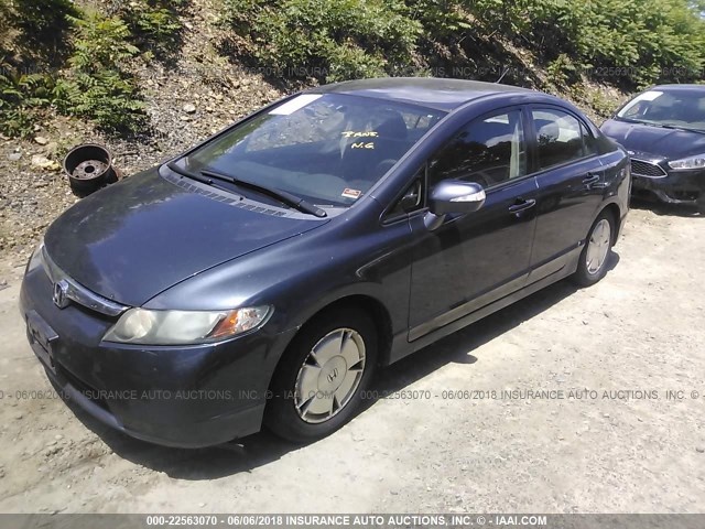 JHMFA362X6S012332 - 2006 HONDA CIVIC HYBRID Dark Blue photo 2