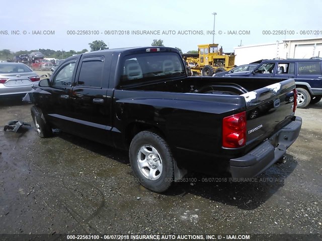 1D7HW28N25S290854 - 2005 DODGE DAKOTA QUAD/ST BLACK photo 3