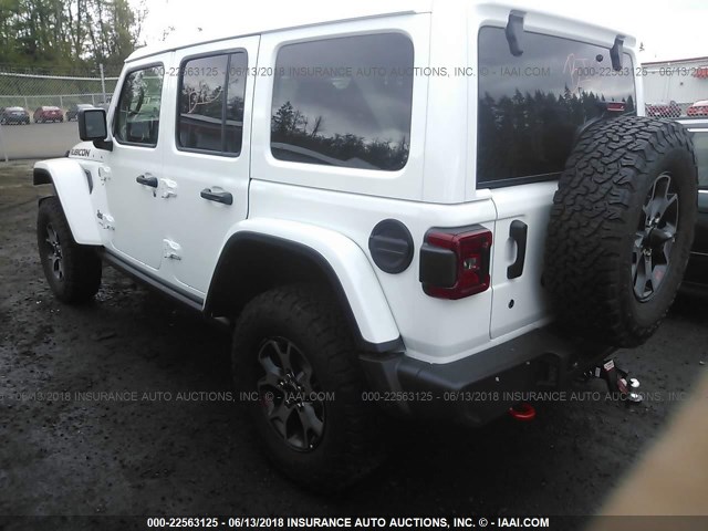 1C4HJXFG6JW128870 - 2018 JEEP WRANGLER UNLIMITE RUBICON WHITE photo 3